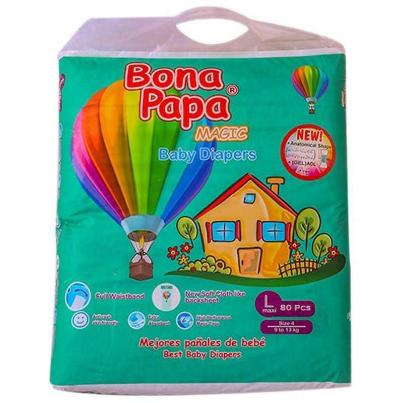 Bona Papa Baby Diapers Large 80Pcs