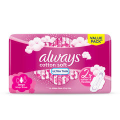 Always Ultra Cotton Soft Sanitary Pads Large 16pcs