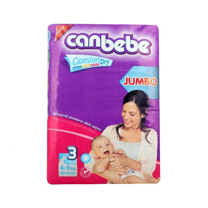 Canbebe Jumbo Midi Diaper Size 3 64 Pcs (4-9 Kg)