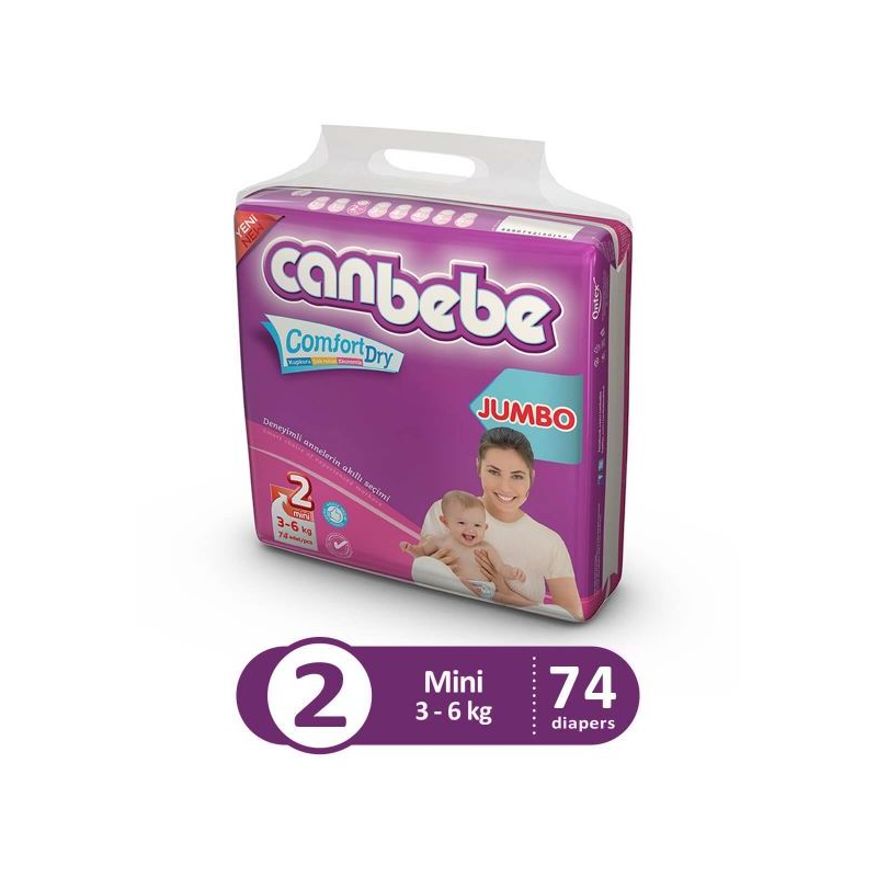 Canbebe Jumbo Mini Diaper Size 2 72 Pcs (3-6 Kg)