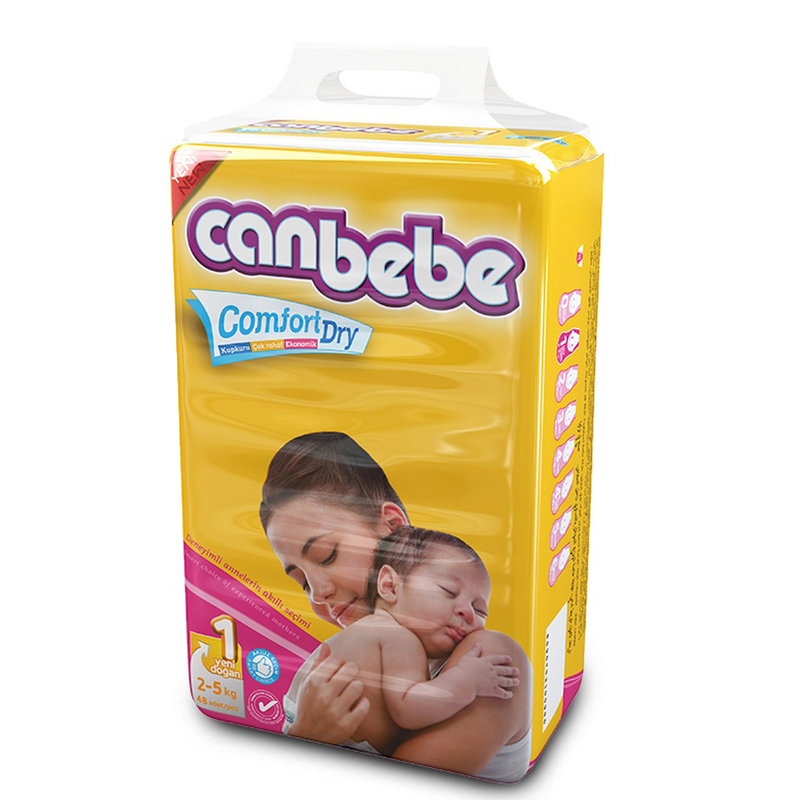 Canbebe Super New Born Diaper Size 1 48 Pcs (2-5 Kg)