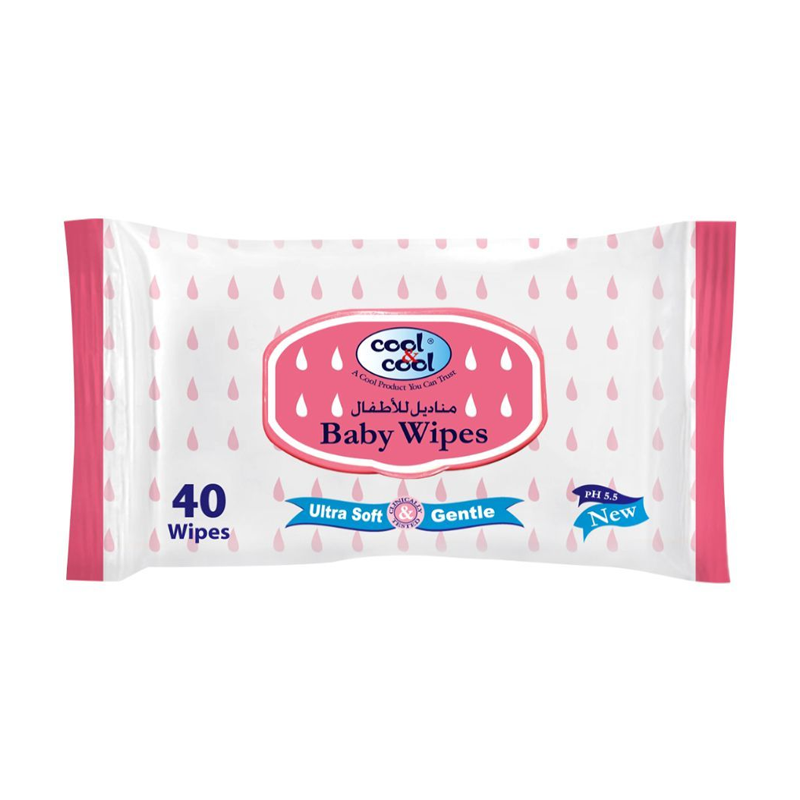 Cool & Cool Baby Wipes Ultra Soft & Gentle  40 Wipes