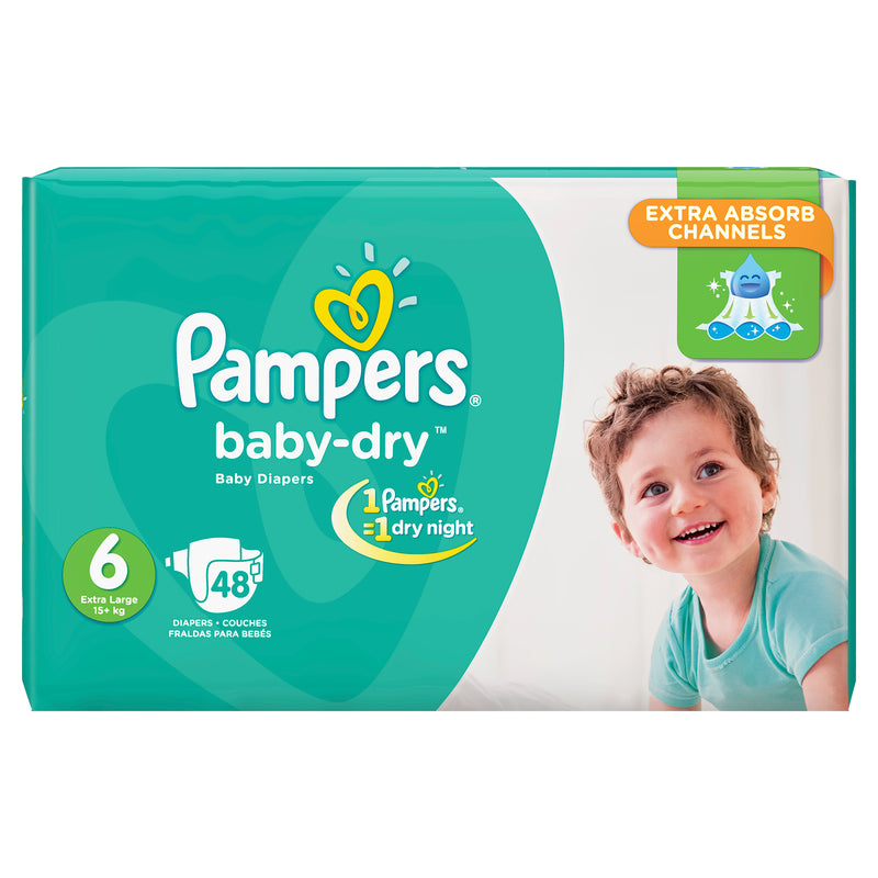 Pampers Baby Dry Diapers Extra Large Pack Size 6 48Pcs