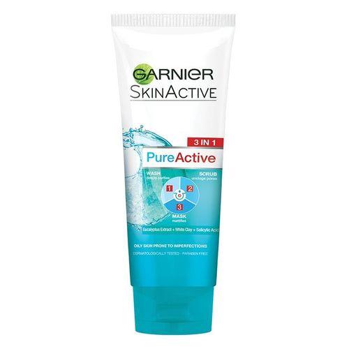 Garnier Skin Naturals Pure Active 3 In 1 Face Wash 100Ml