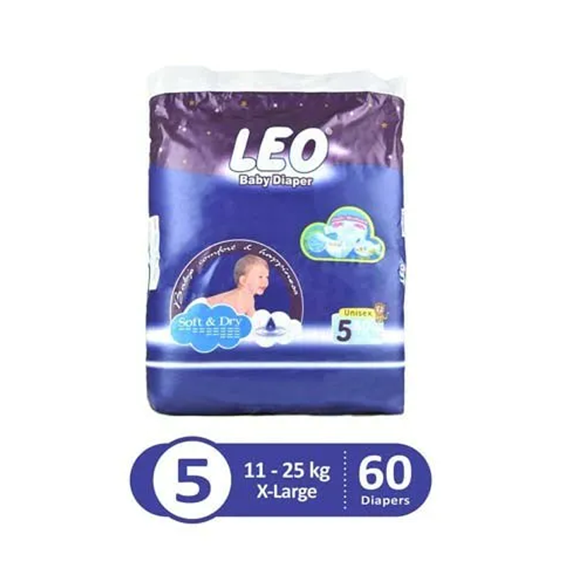 Leo Baby Diaper X-Large Mega Pack  Size 5 60's