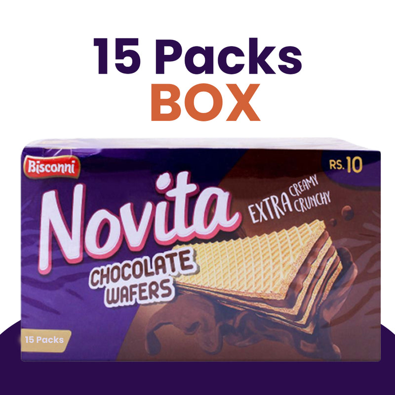 Bisconni Novita Chocolate Wafers 32gm 15-Pack Box