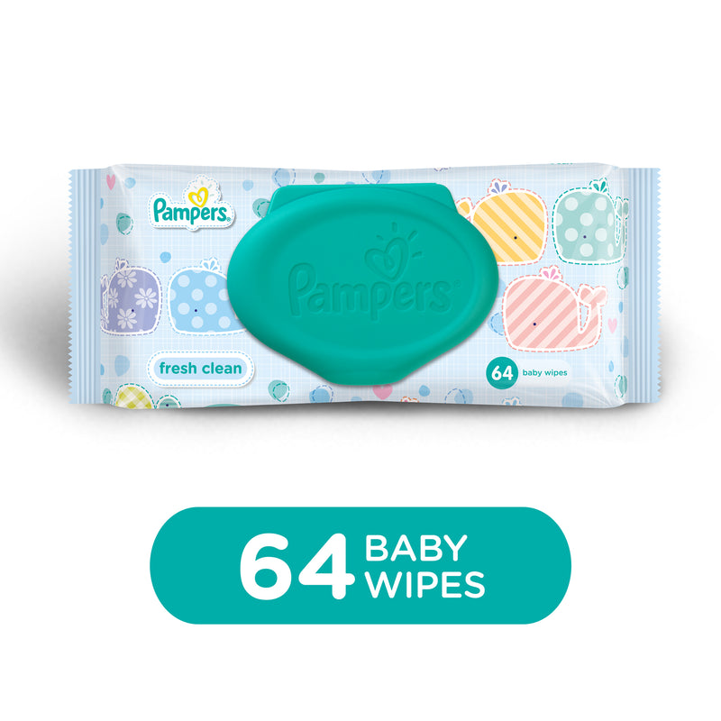 Pampers Fresh Clean Baby Wipes 64 Pcs