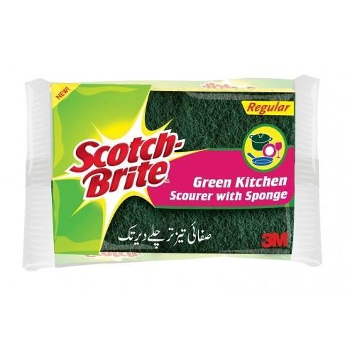 Scotch Brite Green Kitchen Scourer With Nail Saving 3pcs