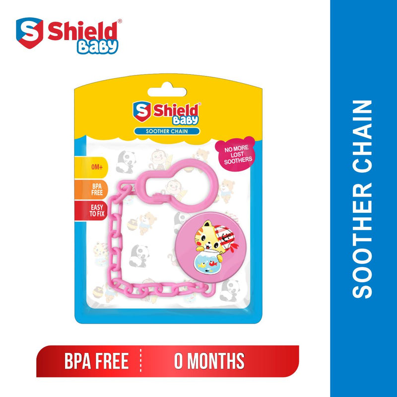 Shield Soother Chain BPA Free ( 0-Month Plus ) Yellow