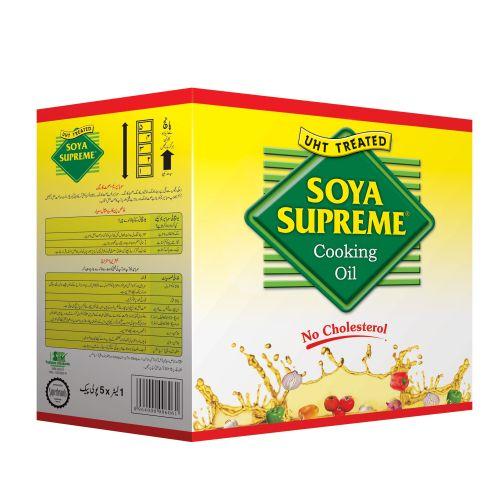Soya Supreme Cooking Oil Pouch 1 Litre X 5 Pouches (With Lemon Max Long Bar Free)