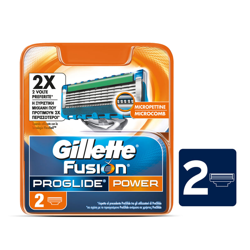 Gillette Fusion Proglide Power Cart Pack of 2 Cart