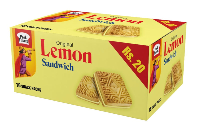 Peek Freans Lemon Sandwich Biscuit Snack Pack Box