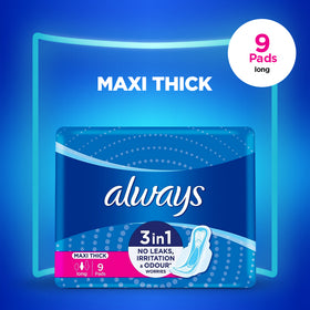 Always Maxi Thick 3 in 1 Long 9 Pads