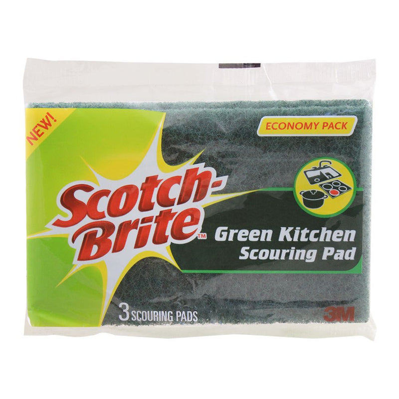 3M Scotch Brite Green Kitchen Scouring Pad 3pcs