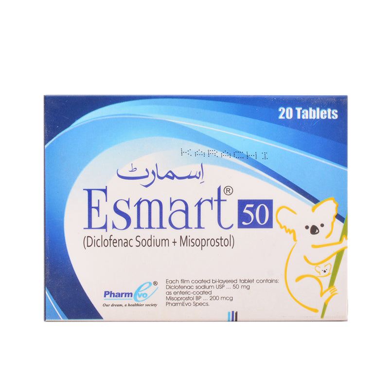 Esmart 50Mg+200Mcg Tablet (1 stripe)