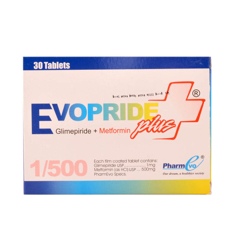 Evopride Plus 1Mg+500Mg Tablet (1 stripe)