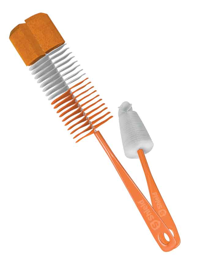Shield Bottle Cleaning Brush (T) Twin Orange