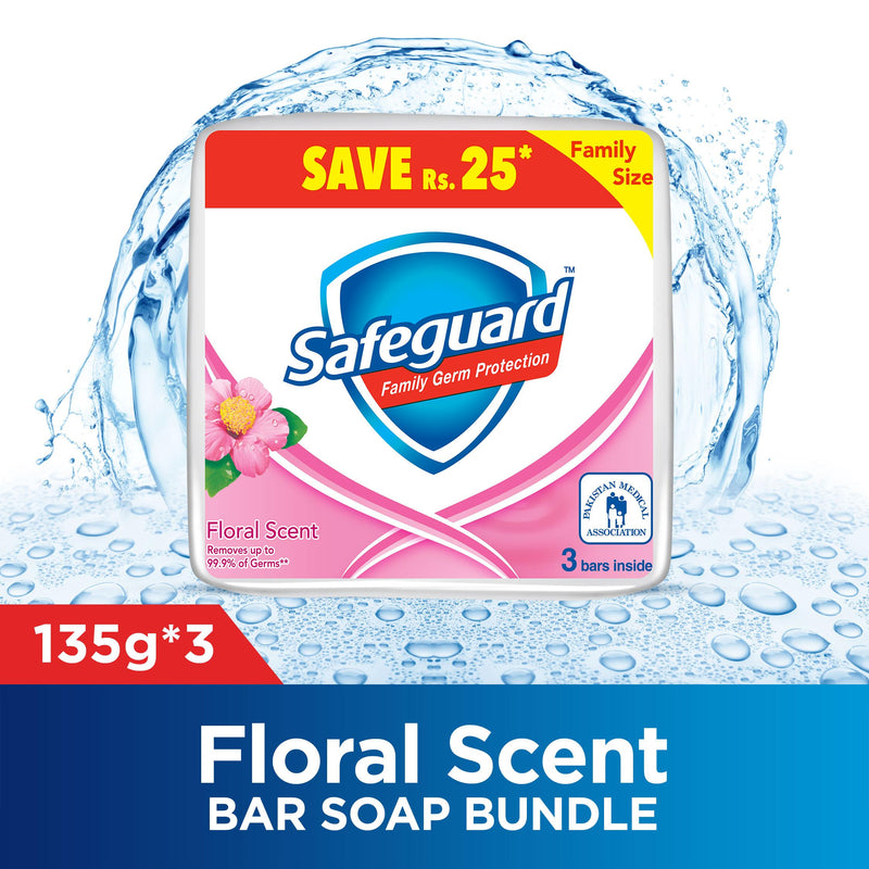 Safeguard Bar Soap Floral 135gm (Bundle of 3)