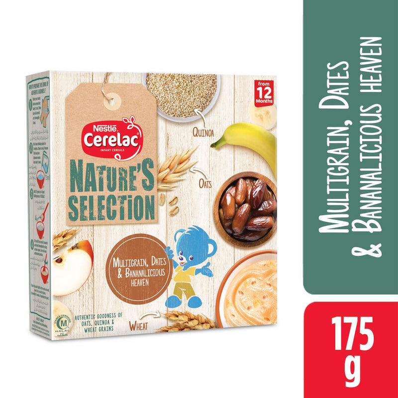 Nestle Cerelac Natures Selection - Multigrain, Dates & Bananalicous Heaven 175 gm