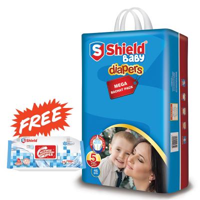 Shield Diaper Mega Bachat Pack XL 46Pc With Free Disinfectant Wipes