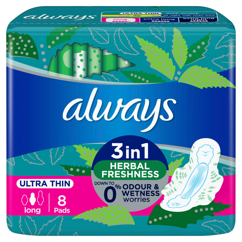 Always Ultra Thin Pads Long - Single Pack 8 Pads