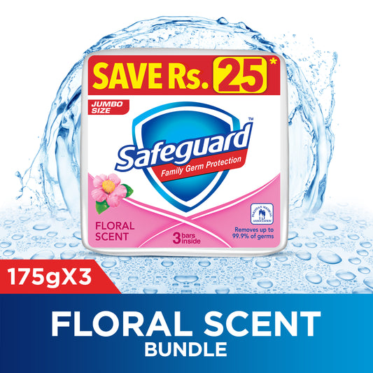 Safeguard Bar Soap Floral Scent 175gm (Bundle of 3)