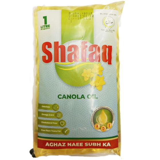 Shafaq Canola Cooking Oil Pouch 1ltr
