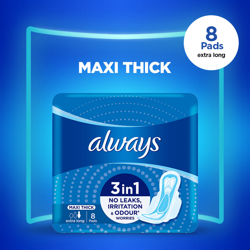 Always Maxi Thick 3 in 1 Extra Long 8 Pads