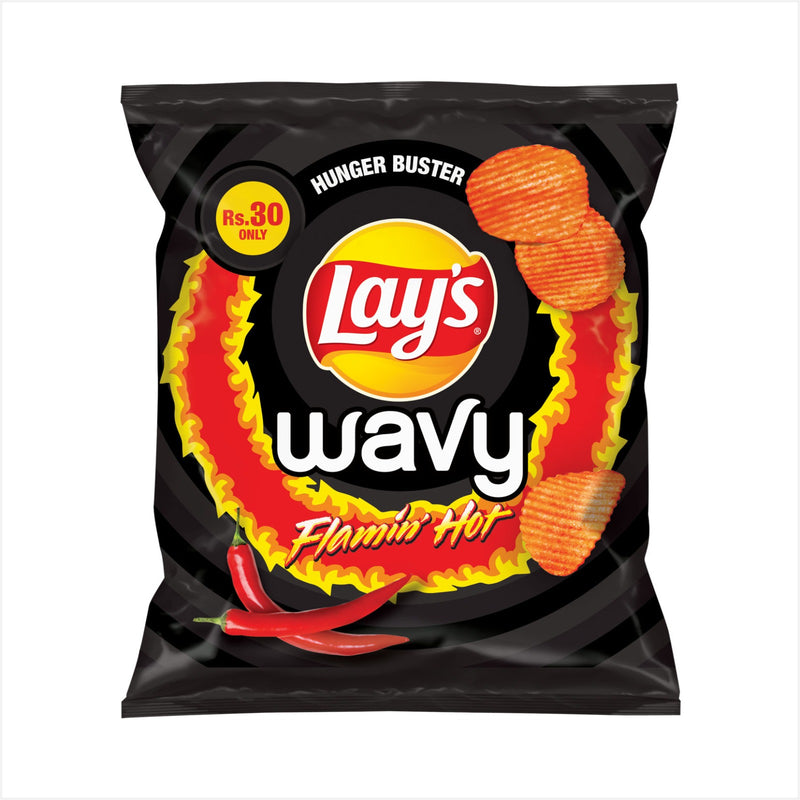 Lays Wavy Flamin Hot Potato Chips Rs 30