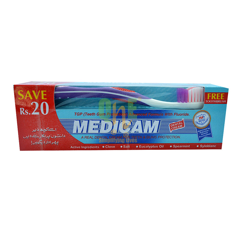 Medicam Dental Cream with free Toothbrush  180 gm
