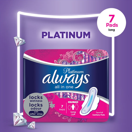 Always Platinum Ultra Thin Sanitary Pads Long 7 Pads