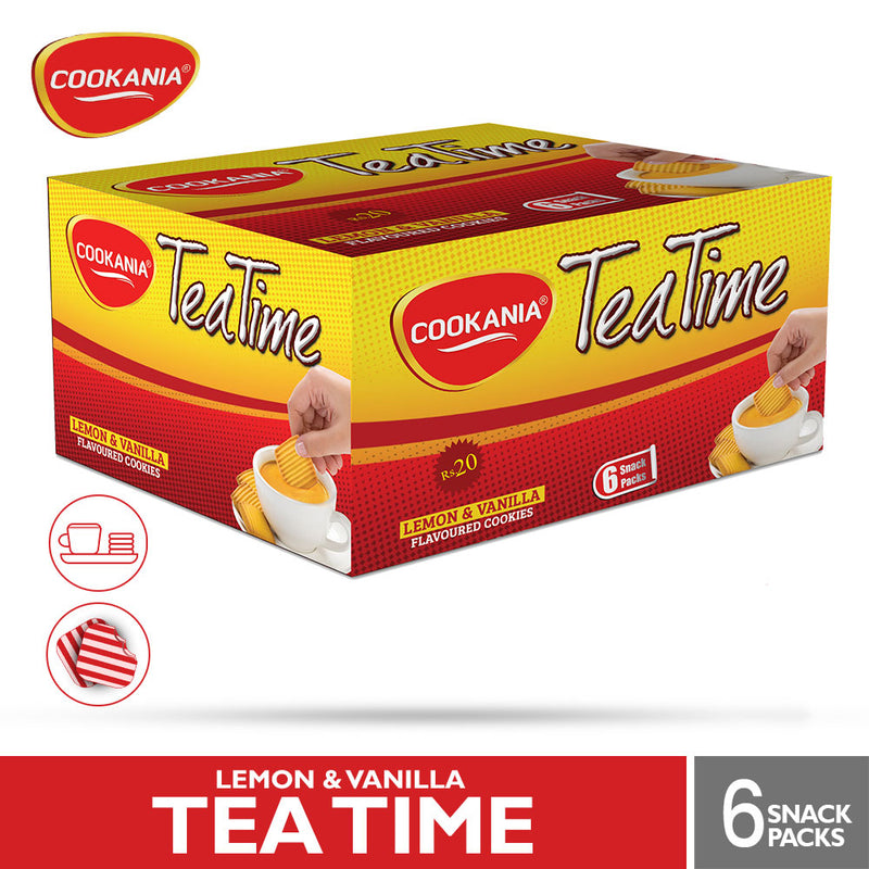Cookania Tea Time Lemon & Vanilla Snack Pack Box (06 pcs)