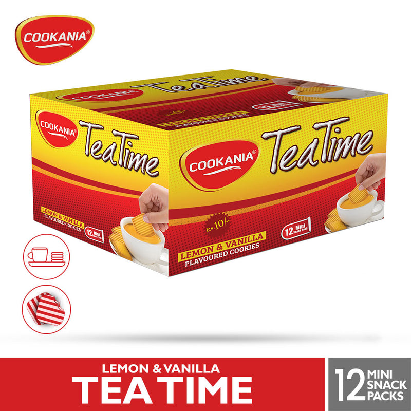 Cookania Tea Time Lemon & Vanilla Mini Snack Pack Box (12 pcs)