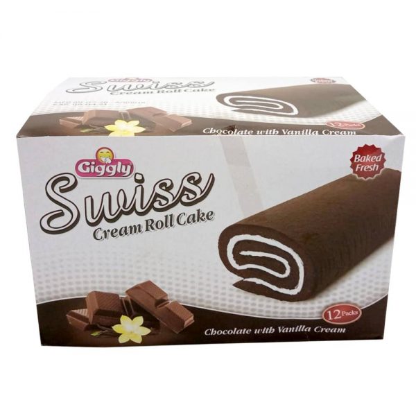 Giggly Swiss Cream Roll Cake Chocolate With Vanilla Cream Box