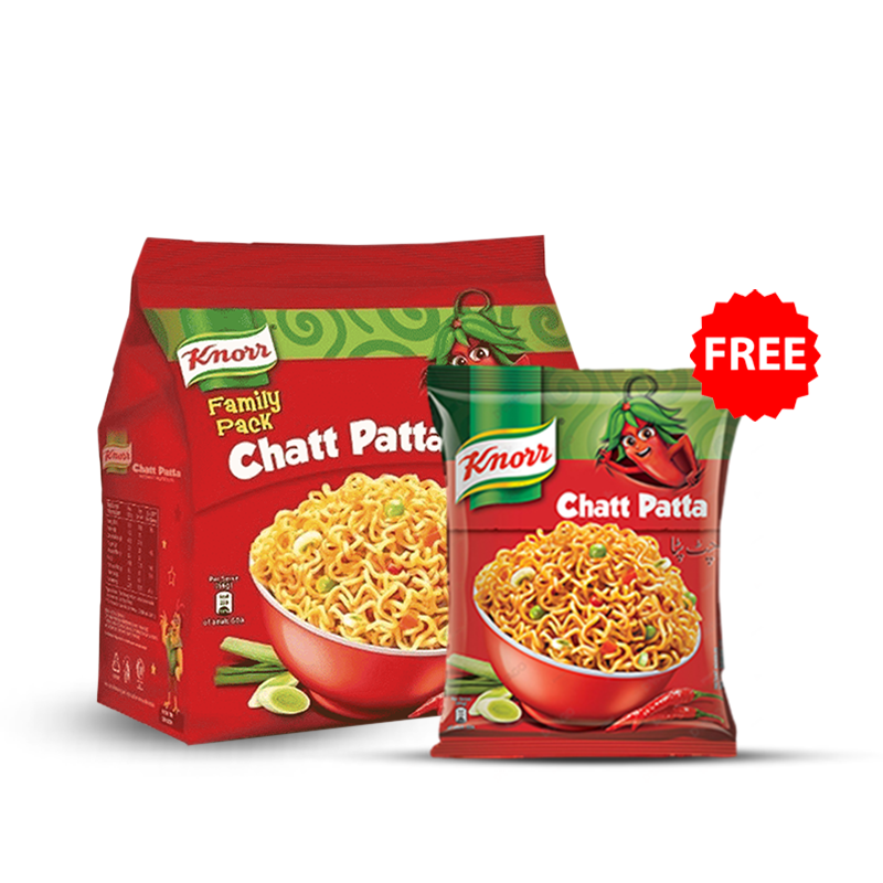 Buy 1 Knorr Chatt Patta Noodles Family Pack 264gm & Get 1 Knorr Noodles Chatt Patta 35gm Free