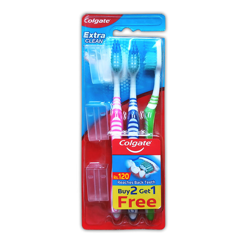 Colgate Extra Clean Medium Tooth Brush 3pcs