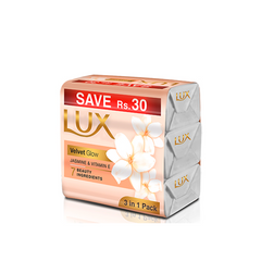 Lux Velvet Glow Jasmine & Vitamin-E Soap 98G Pack of 3