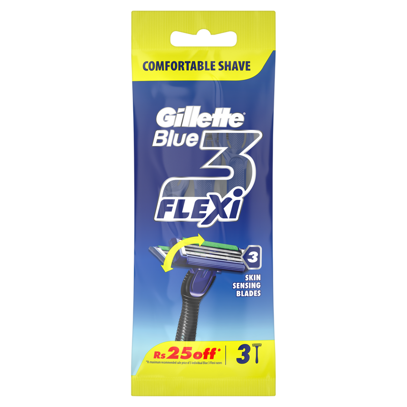 Gillette Blue 3 Flexi Shaving Razor Bag of 3
