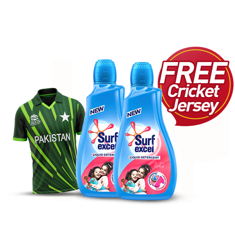 Free Pakistan Jersey with Pack of 2 Surf Excel Liquids 1000ML