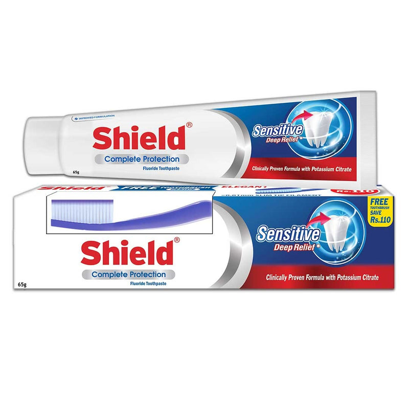 Shield Sensitive Toothpaste 65Gm Brush Pack