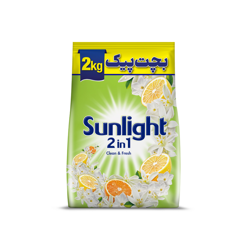 Sunlight 2in1 Washing Powder Green  2KG (Clean & Fresh)