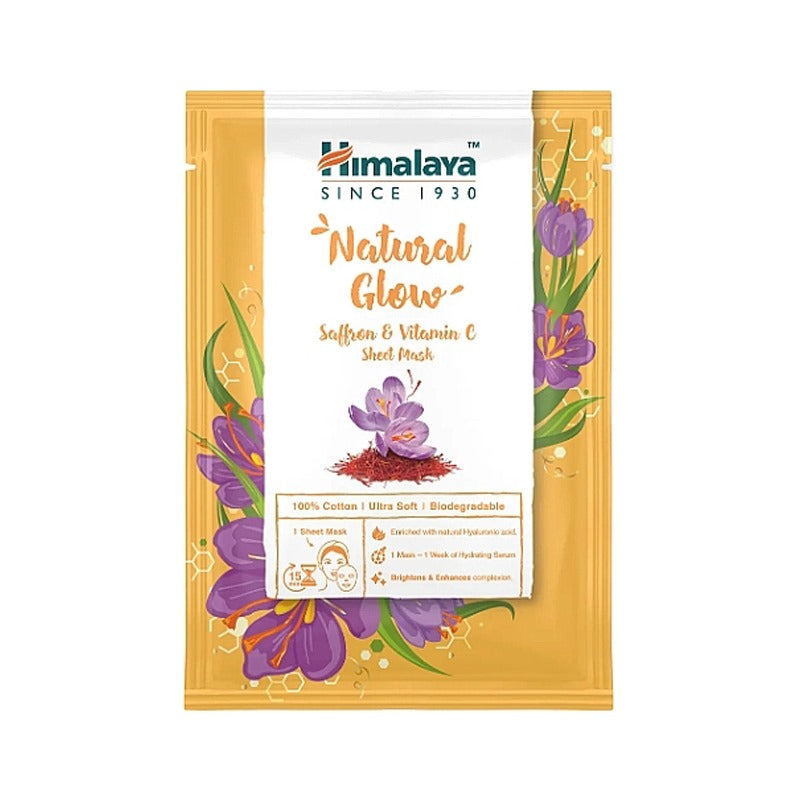 Himalaya Natural Glow Saffron & Vitamin C Sheet Face Mask 30ml