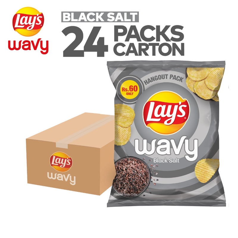 Lays Wavy Black Salt Rs 30 Carton Pack