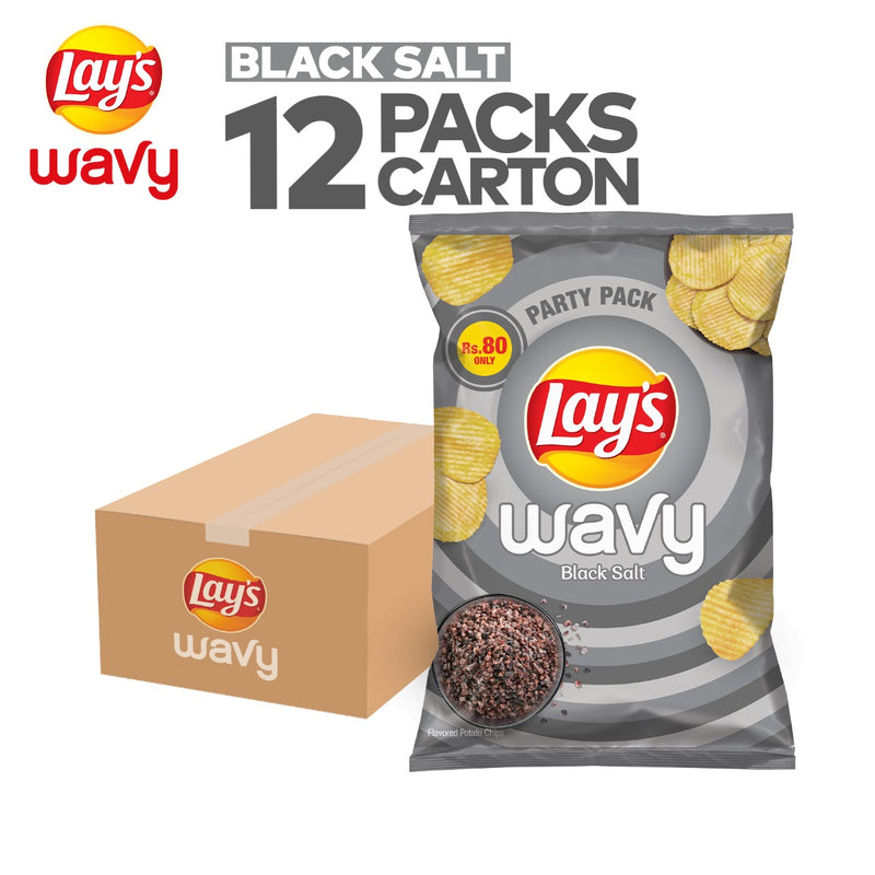 Lays Wavy Black Salt Rs 80 Carton Pack