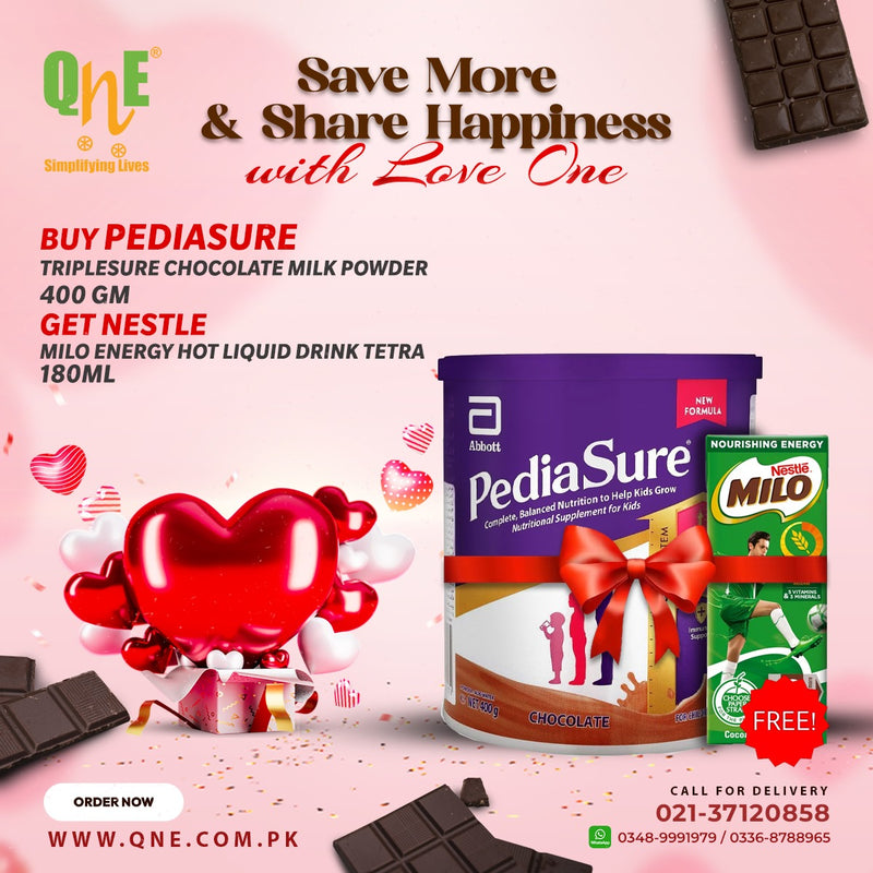 Buy Pediasure Triplesure Chocolate Milk Powder 400 gm get 1 Nestle Milo Energy Hot Liquid Drink Tetra 180ml Free