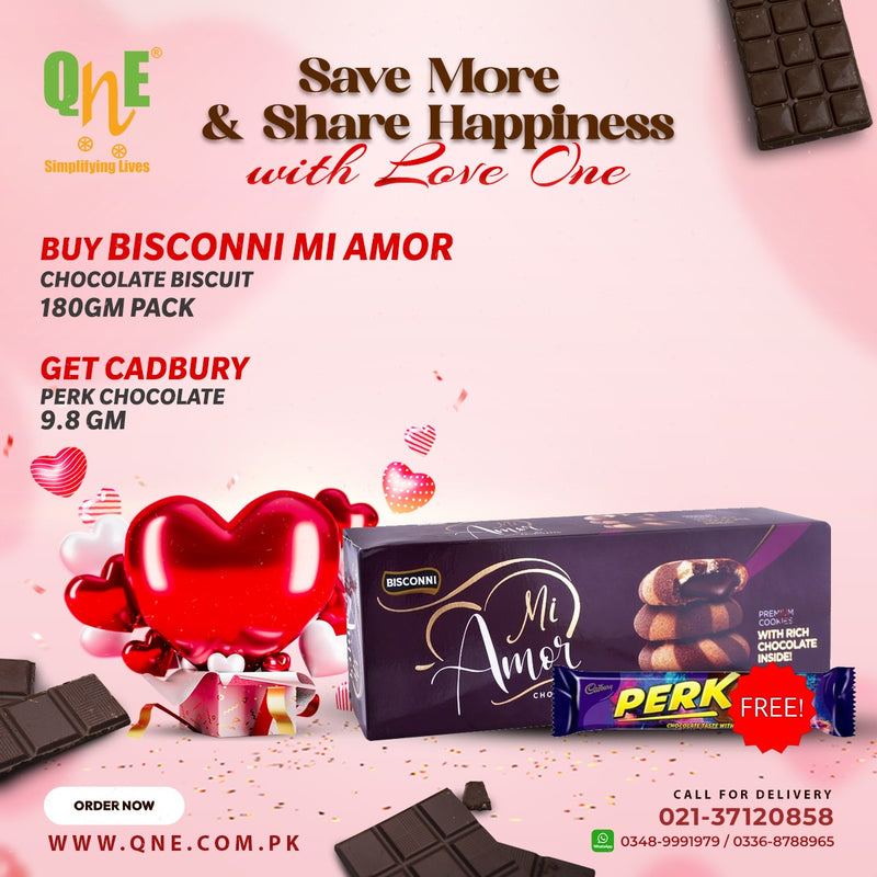 Buy Bisconni Mi Amor Chocolate Biscuit 180gm Pack Get Cadbury Perk Chocolate Free
