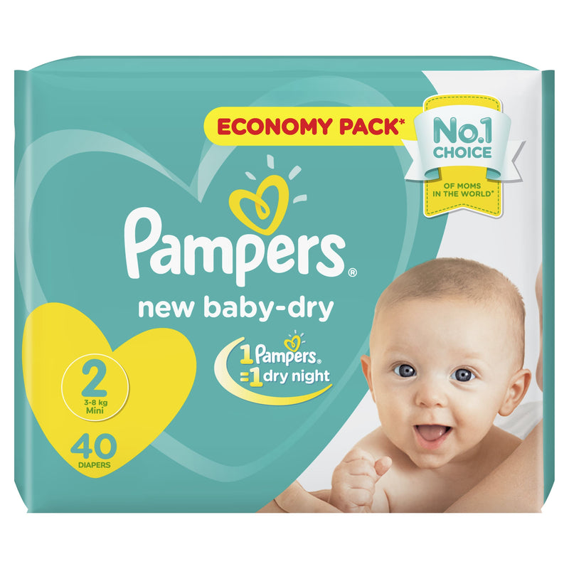 Pampers Baby Dry Diapers  Small Size 2 (40 Count) 40 Pieces
