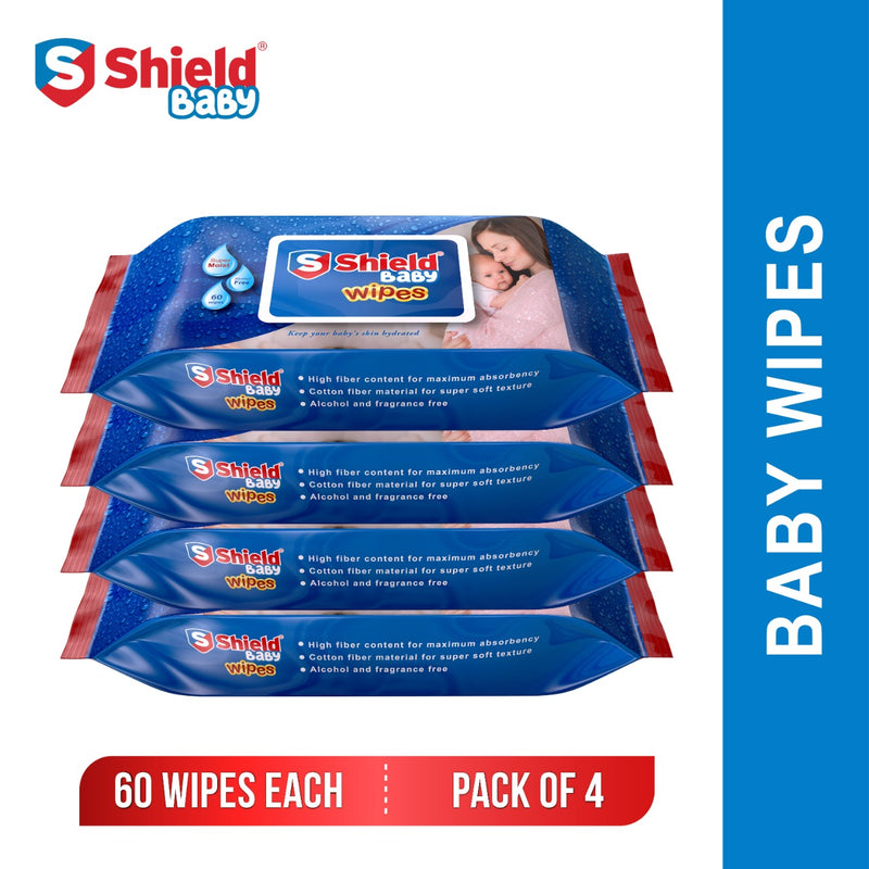 Shield Baby Wipes Pack of 4